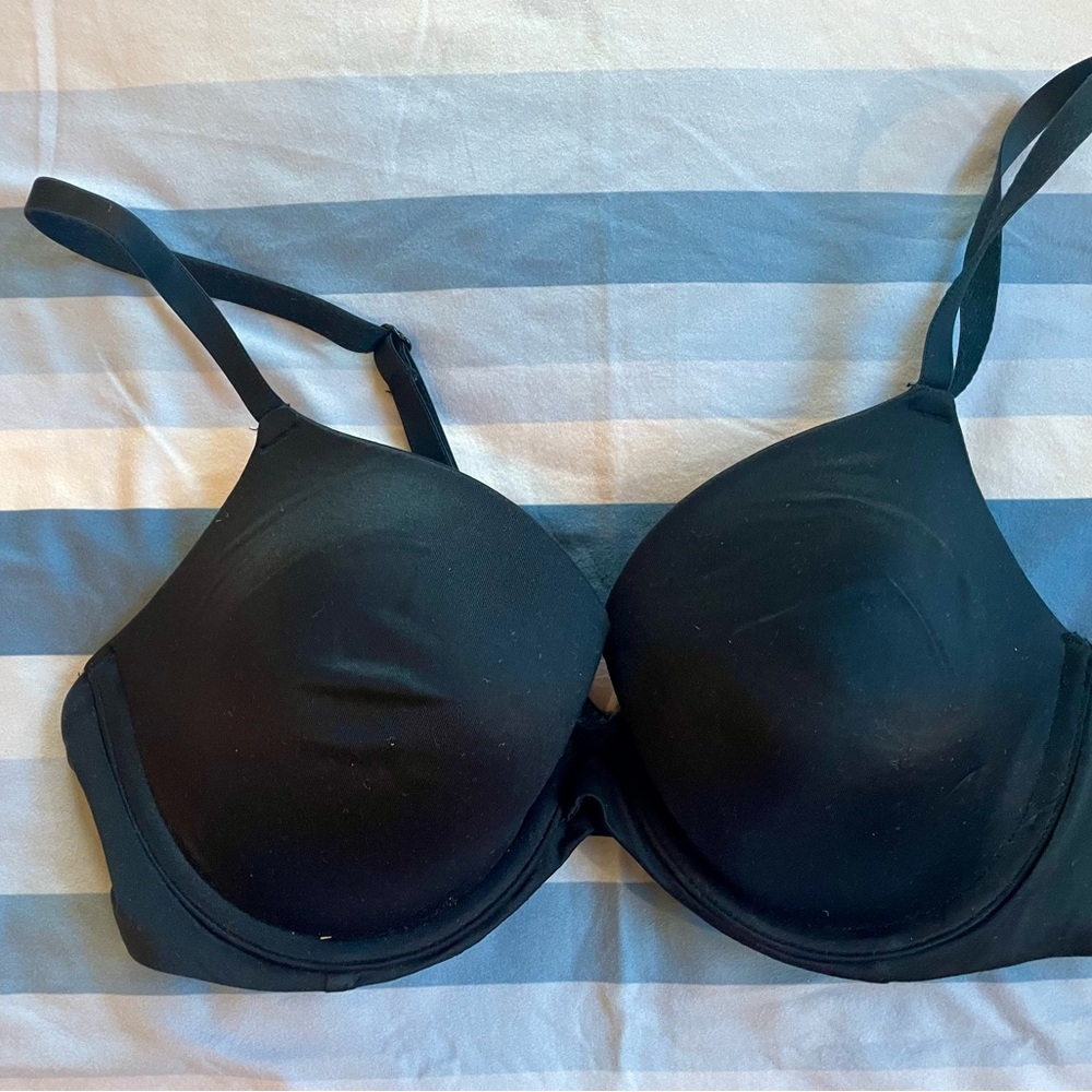 New wo Tag 34B Auden Lightly Lined Full Coverage T-Shirt Bra Elegant Black